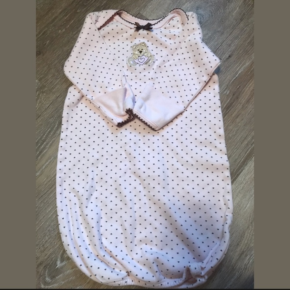 Teddy bear gown with mittens! Great condition!